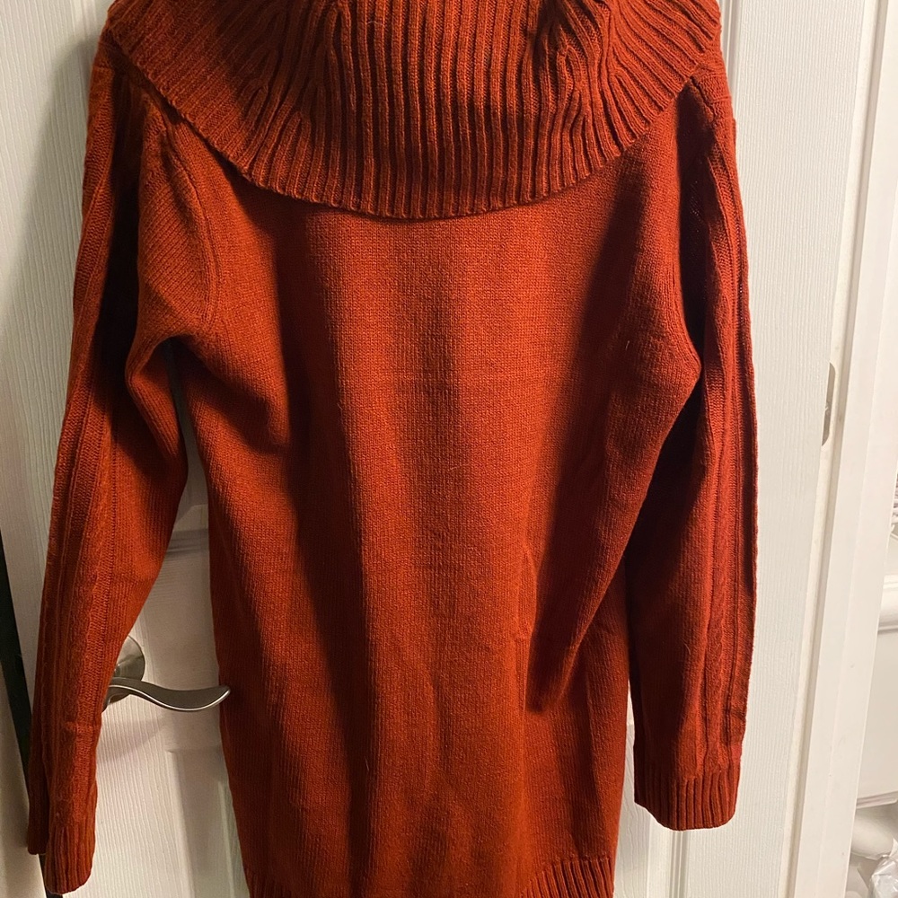 Beautiful cinnamon sweater with cowl neckline